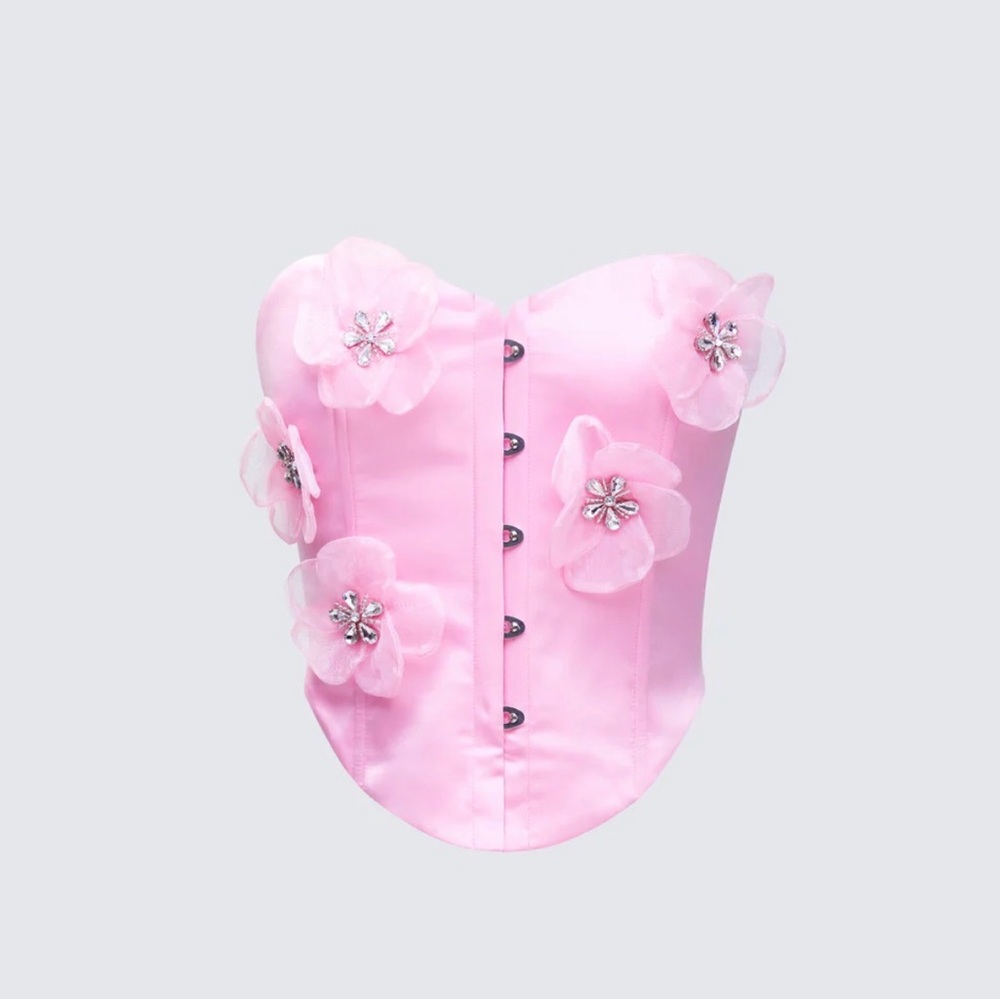 Finesse Pink Floral Embellished Corset